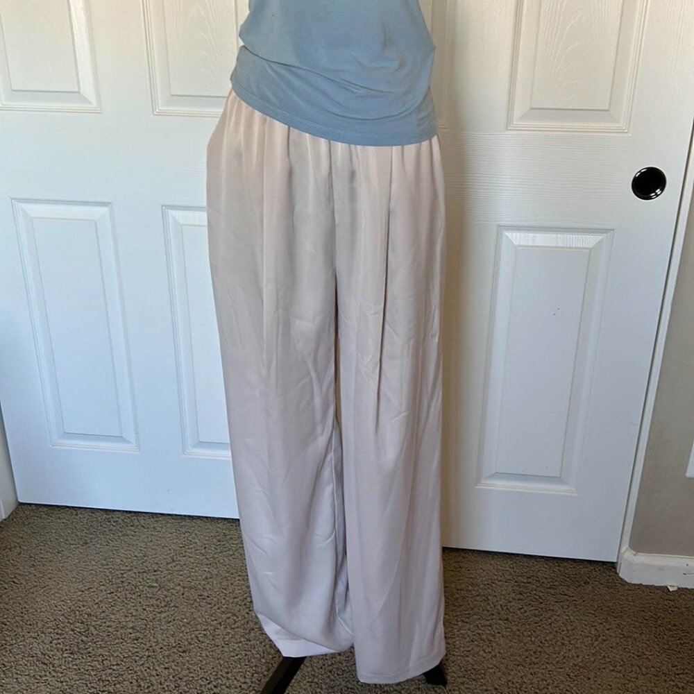 Satin wide leg pants